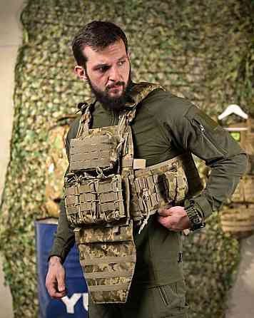 Плитоноска 4 швидкі скидання з напашником Cordura піксель ПП4632 Київ