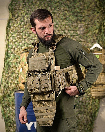 Плитоноска 4 швидкі скидання з напашником Cordura піксель ПП4632 Київ - фото 2