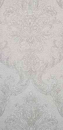 Шпалери вінілові на флізеліні Rasch Golden Hour метрові вензель завитки коричневі світло-сірі срібло на білому Київ