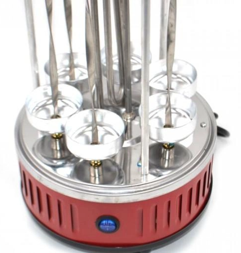 Электрошашлычница DOMOTEC MS-7783 красная ART:7134 на 6 шампуров, настольный гриль для шашлыка Одесса - изображение 7