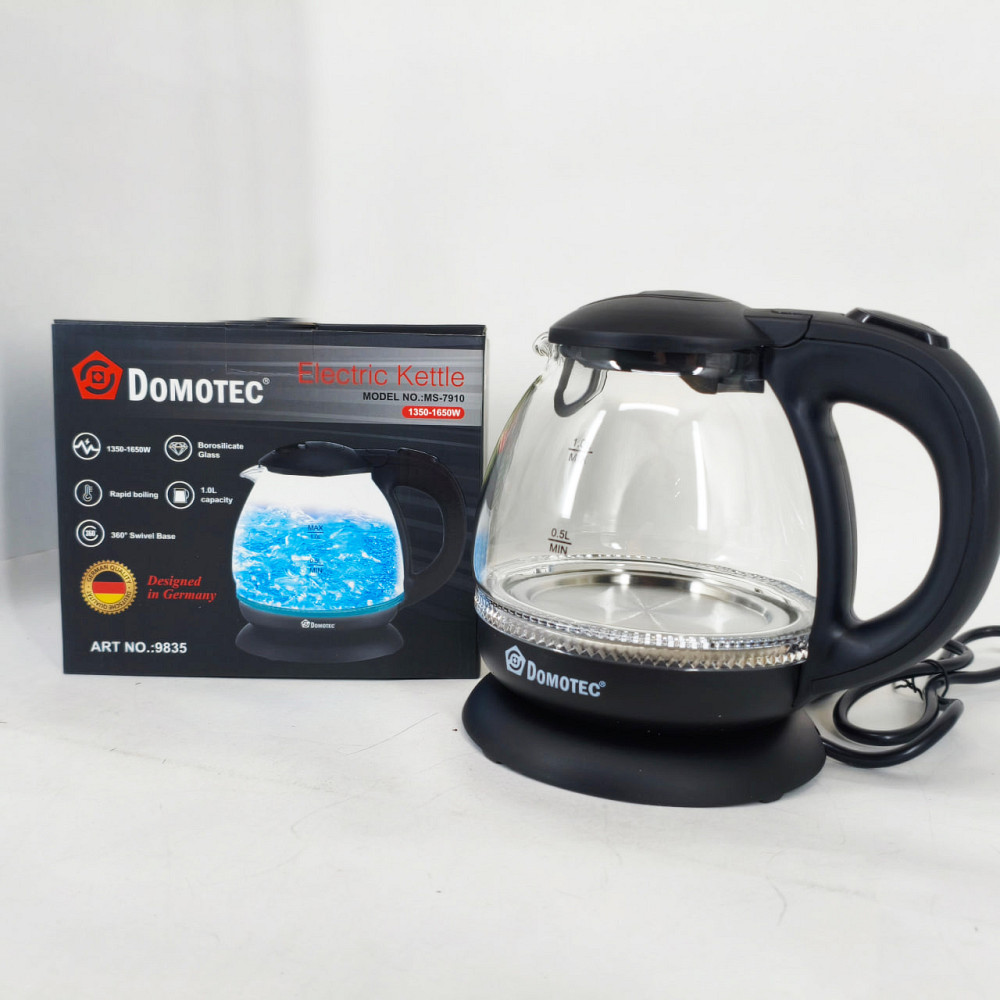 Електричний чайник з високою потужністю Domotec MS-7910 1л 1650Вт, Скляний електрочайник для кухні OP-50 Івано-Франківськ - фото 2