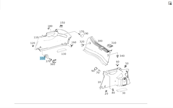 Mercedes-Benz  A2048602414 Петля кріплення багажу в багажнику + A0008681539 9051 накладка GLC Coupe C253 GLC X253 W213 E-class Coupe C238 Одеса
