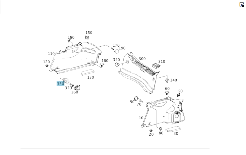 Mercedes-Benz  A2048602414 Петля кріплення багажу в багажнику + A0008681539 9051 накладка GLC Coupe C253 GLC X253 W213 E-class Coupe C238 Одесса - изображение 2