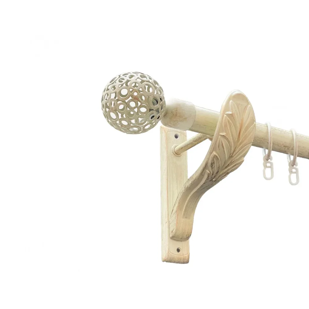 Карниз Orvit Савона металевий однорядний ретро гладка труба кільце металеве Біле Золото 25 мм 160 см Львов - изображение 1