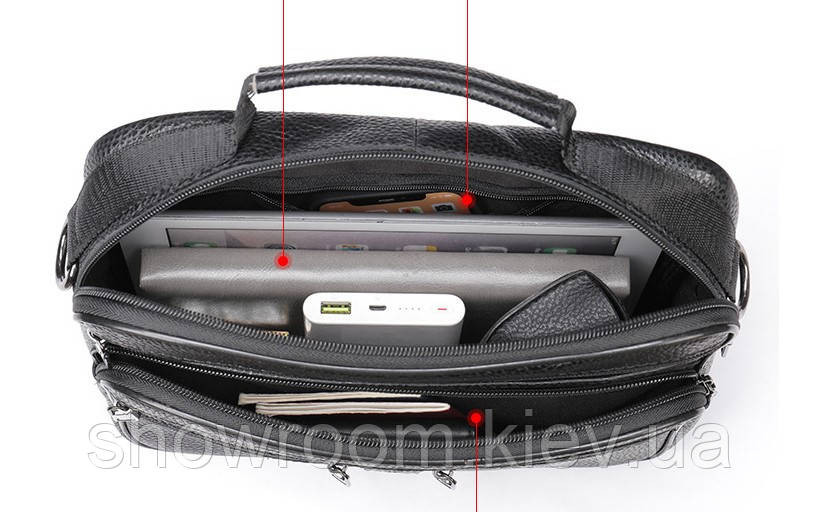 Чоловіча горизонтальна сумка Leather Collection (9916) Київ - фото 5