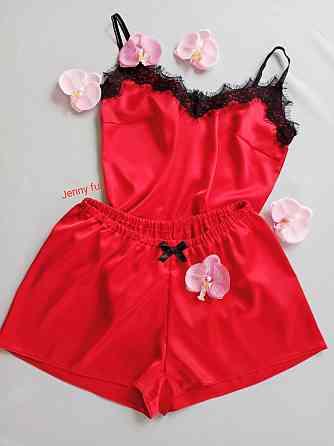 Шелковая пижама женская Красный M Харьков