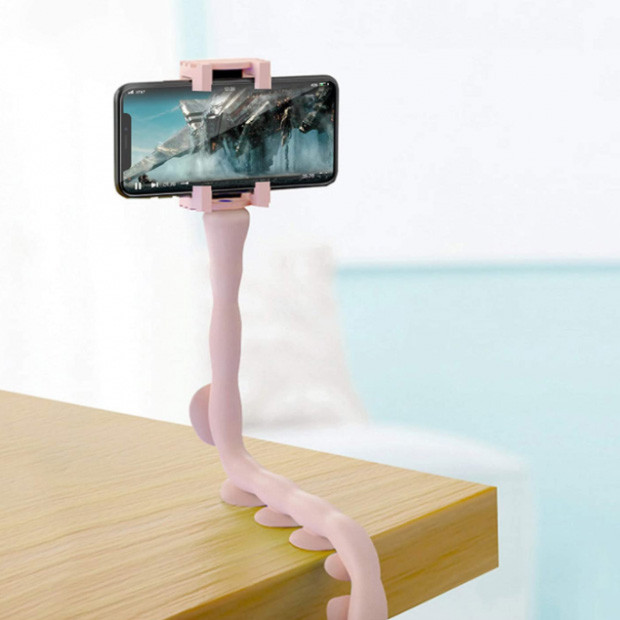 Гнучкий тримач для телефону з універсальними присосками Cute Worm Lazy Holder. Колір: рожевий UL-92 Львів - фото 4