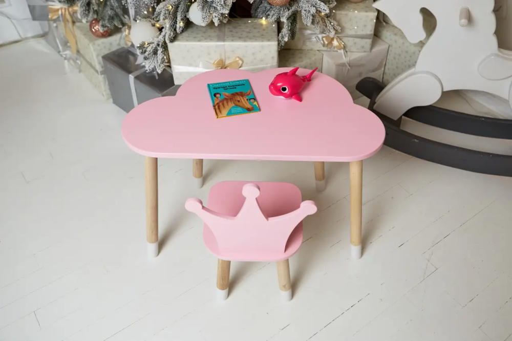 Дитячий столик Хмара (Рожевий) та стільчик Корона (Рожевий) Вінниця - фото 5