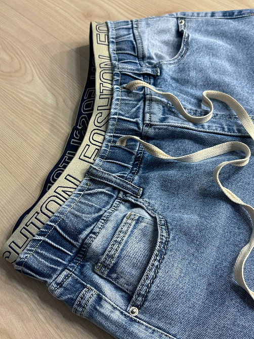 Джинсы женские Liana 1-055 MOM с резинкой на талии большие размеры голубые, голубой, 42., 42, 110 см, 135 см Киев - изображение 10