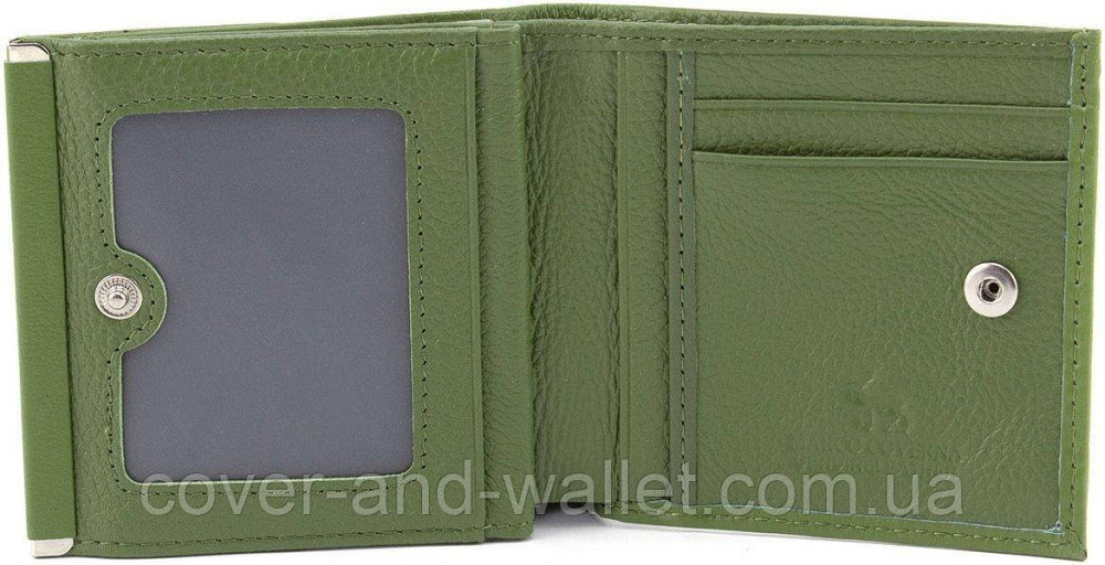 Маленький жіночий гаманець оливкового кольору із монетницею Marco Coverna Київ - фото 6