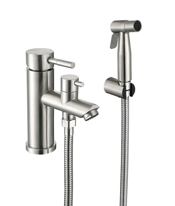 Змішувач для умивальника Zerix з гігієнічним душем з нержавіючої сталі Харків - фото 1