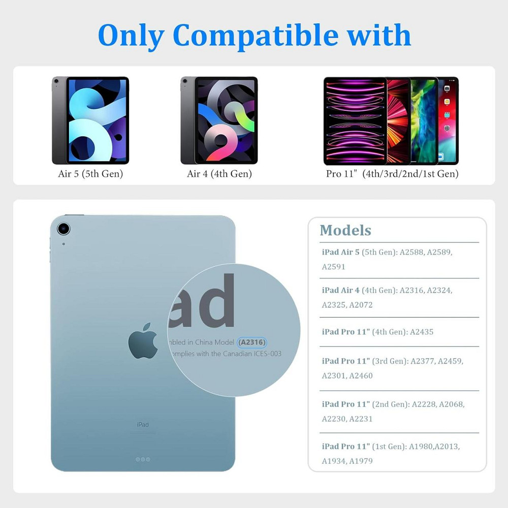 Клавіатурний чохол T89 Чорний для iPad Air 10.9 (4/5) та iPad Pro 11 (1-3) магнітний BLE5.2 трекпад USB‑C акумулятор Київ - фото 5