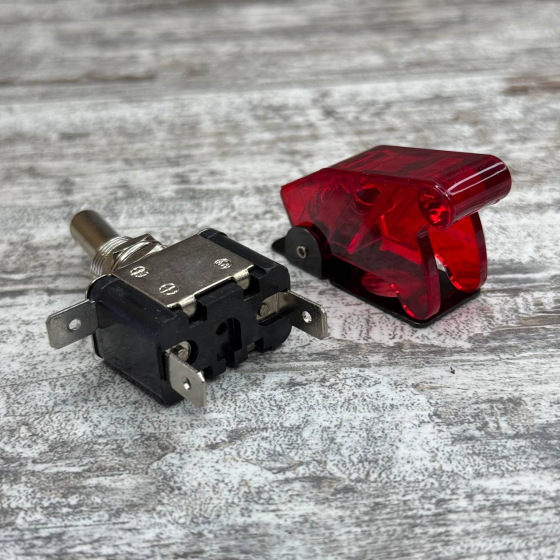Тумблер-переключатель питания 12В 20А с LED подсветкой, красный выключатель для авто и техники Киев