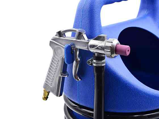 Пневматичний сифонний піскоструминний апарат "GeKo" 10 л з піскоструминним пістолетом з 4 насадками Стрый