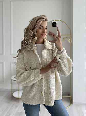 Женская укороченная куртка-рубашка из мягкой овчины Тедди Одесса