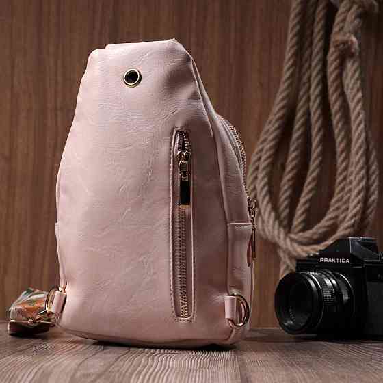 Компактна жіноча сумка з однією лямкою через плече з гладкої екошкіри Vintage 22766 Рожевий Київ