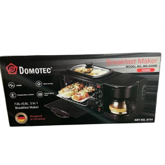 Многофункциональная кухонная машина 3в1 Domotec MS-5308B (мини-печь, гриль, кофеварка), черная Одесса - изображение 12