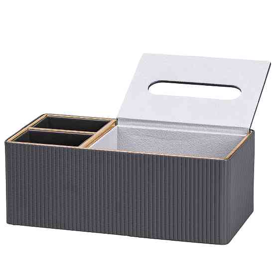 Салфетниця-органайзер з еко-шкіри, 3 відділення, сірий Київ