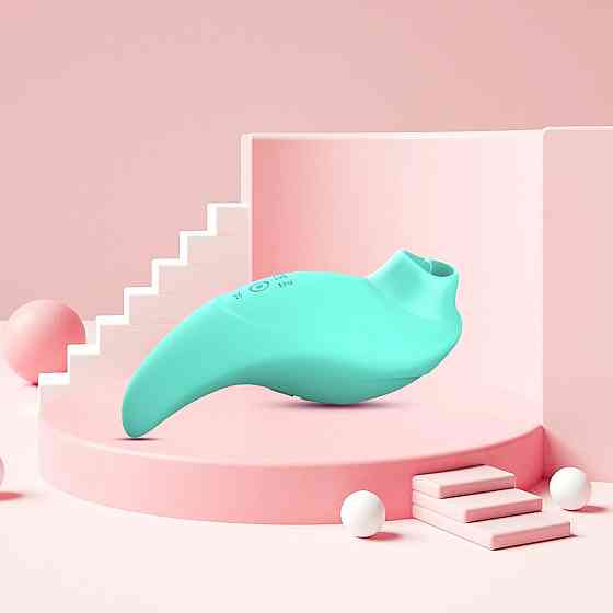 Вібратор із кліторальним стимулятором із язичком Every Night Toys Jen, зелений, 10 режимів вібрації Sex Aura Київ