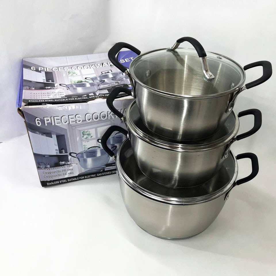 Набір посуду для дому 6 предметов LB-1891, Каструля з нержавіючої сталі, Модні набори посуду CR-10 Львів - фото 5