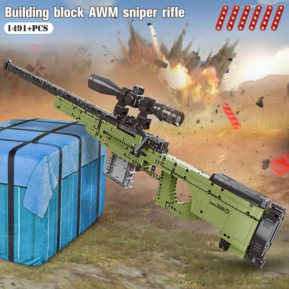 Конструктор автомат дитячий, снайперська зброя XB-24002 L96A1 1491 деталей Кам'янець-Подільський - фото 6