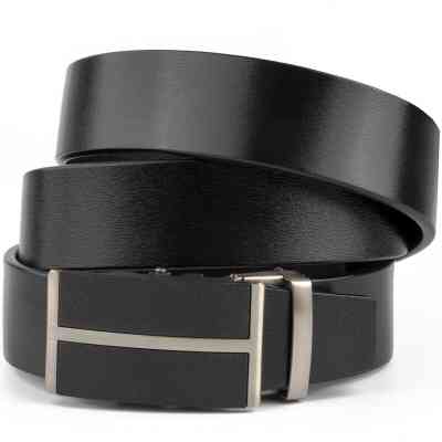 Ремень Vintage Мужской с черными вставками на пряжке Черный (20304) Винница