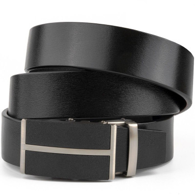 Ремінь Vintage Чоловічий з чорними вставками на пряжці Чорний (20304) Вінниця - фото 1