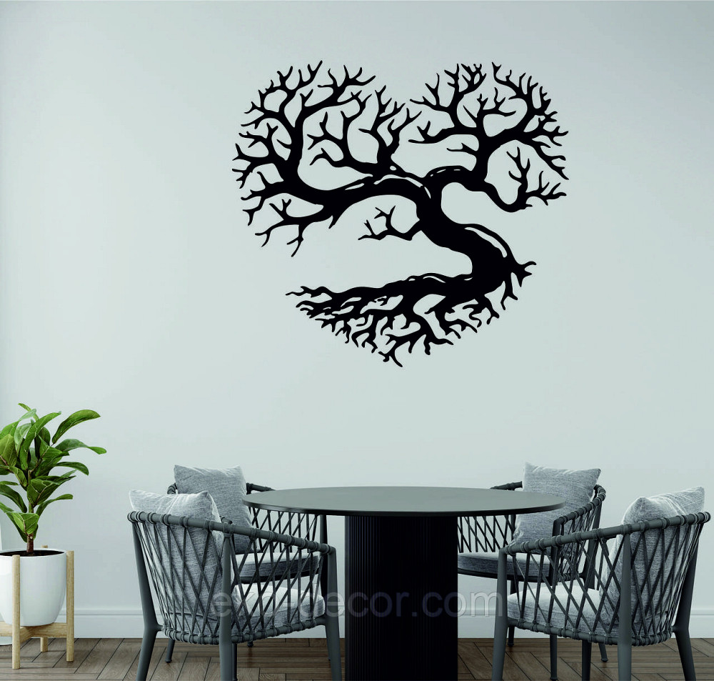 Декоративное настенное Панно «Дерево сердце» Декор на стену 90*81 см., Черный Киев - изображение 2