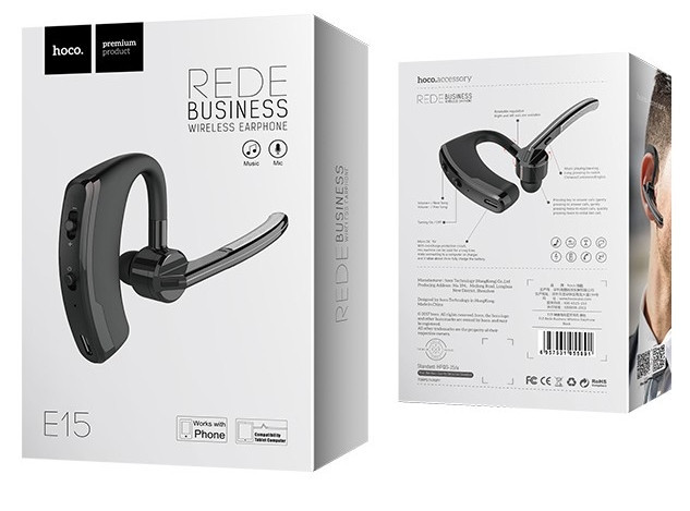 Беспроводная Bluetooth гарнитура Hoco E15 black Винница - изображение 9