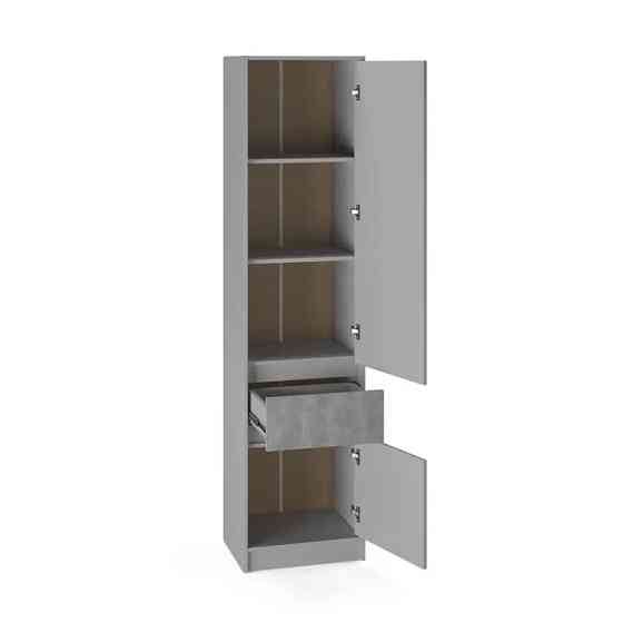 Шкаф-пенал закрыт с полками и ящиком Эверест Стайл-500 50х39х203 см Кашемир/Бетон (DTM-071151) Львов