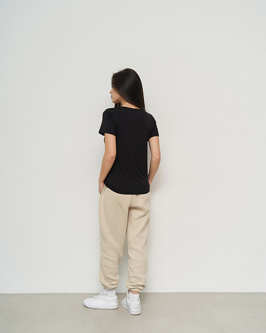 Футболка з віскози жіноча — Білий, Чорний — Ozkan 26976 M Київ - фото 4