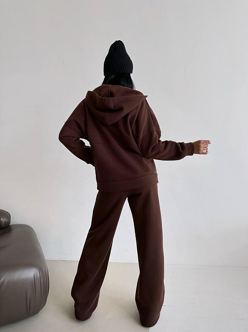 Женский теплый прогулочный костюм двойка: брюки + зип-худи трехнитка на флисе 46/48 Одесса - изображение 6