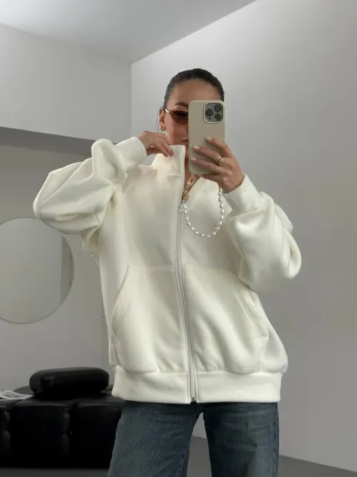 Женская базовая флисовая кофта оверсайз на молнии женская базовая флисовая кофта Харьков - изображение 12