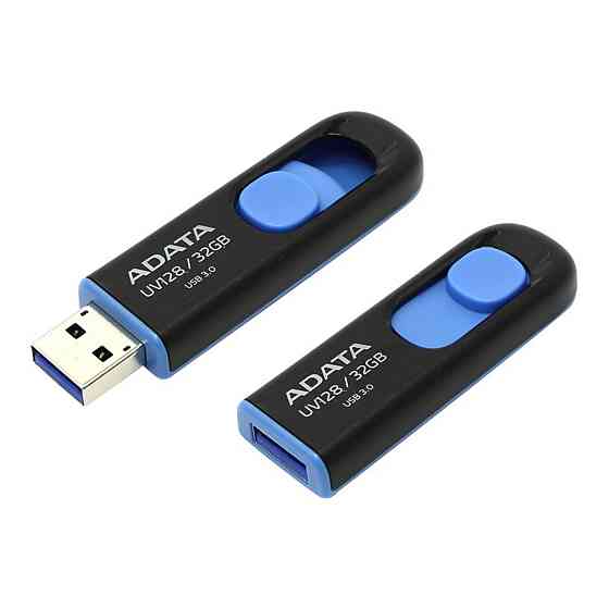 Flash A-DATA USB 3.2  UV 128 32Gb Black/Blue Київ