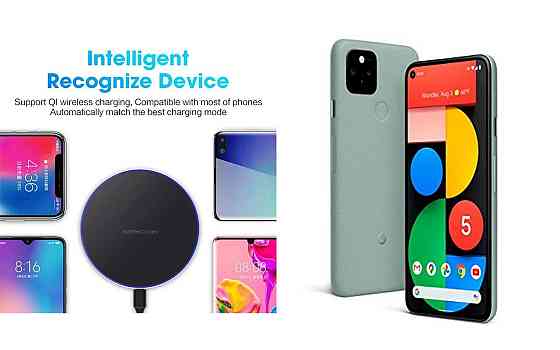 Бездротовий зарядний пристрій Copper до 30W для Google Pixel 7, Pixel 7a, Pixel 7 Pro, USB-C, LED Київ