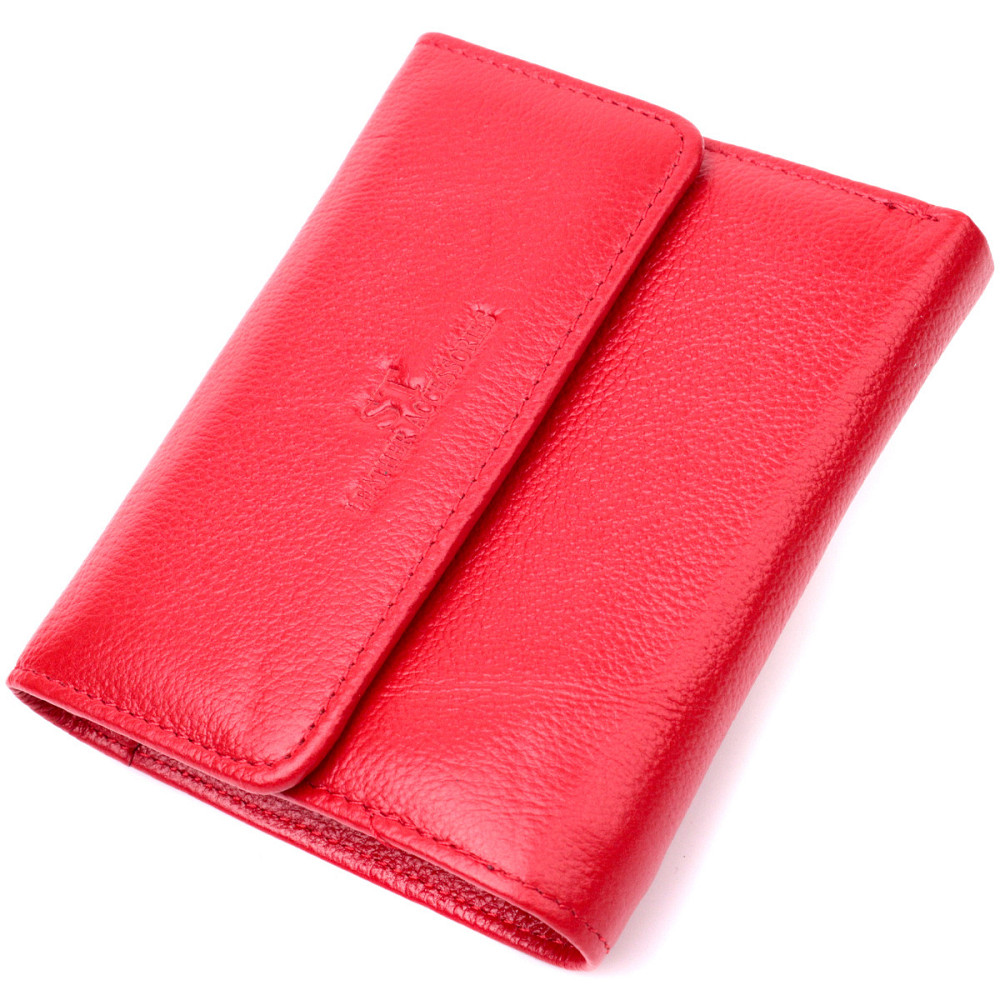 Жіночий шкіряний гаманець з монетницею червоний (ST Leather) Київ - фото 17