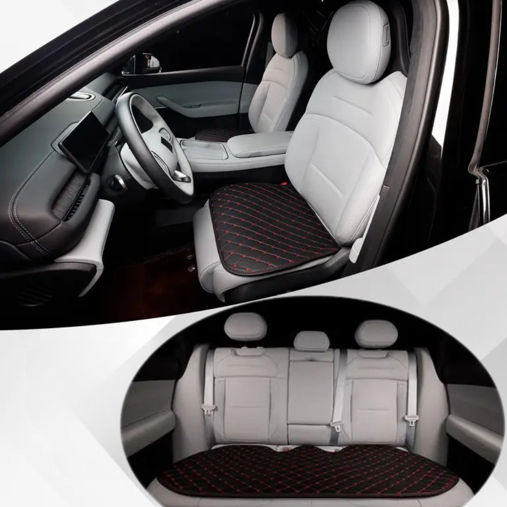 Комплект чехлы в автомобиль на переднее и заднее сиденье универсальные,авточехлы на 3 шт,цвет черно-красный Каменец-Подольский - изображение 1