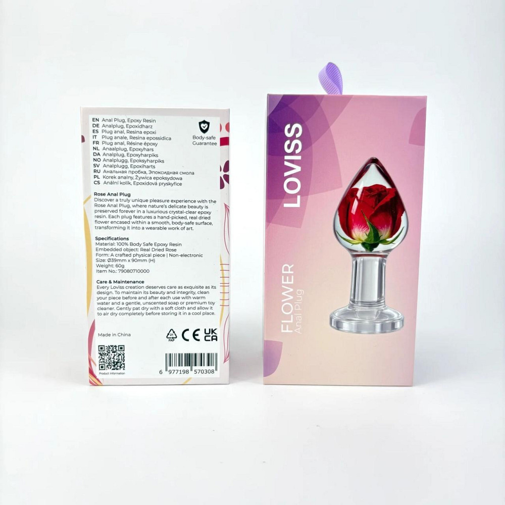 Розкішна анальна пробка Loviss Rose Anal Plug зі справжньою трояндою всередині Sex Aura Київ - фото 9