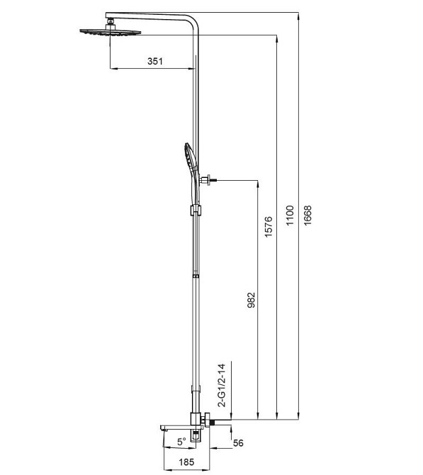 Душова колона із змішувачем Koer KB-56009-05    ( KR3507 ) 32606 Харьков - изображение 7