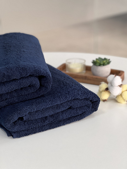 Полотенце махровое Ideal Textile однотонное плотность 450 г/м2 100х150 см синий Черновцы - изображение 5