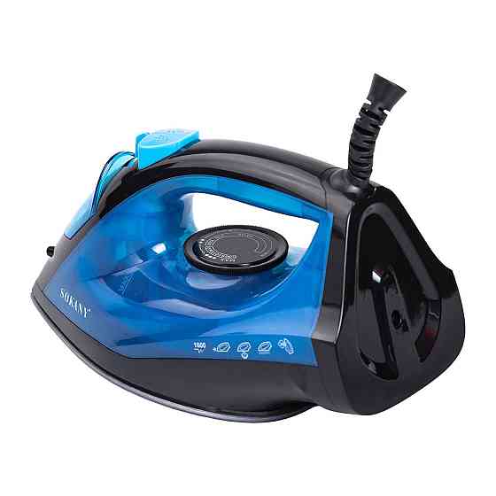 Ручна парова праска 1600 Вт із керамічним покриттям для одягу Синій Sokany SK-11005 Київ