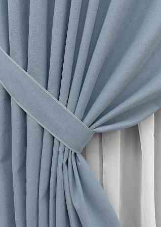 Комплект готових штор VR-Textil Блекаут двосторонній ASHEN NIGHT № 1839ш Блакитний 150х270 см 2 шт (33-0871) Київ