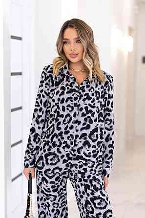 Жіночий легкий прогулянковий костюм: сорочка та штани американський креп Сірий 2, 42/44 Одеса