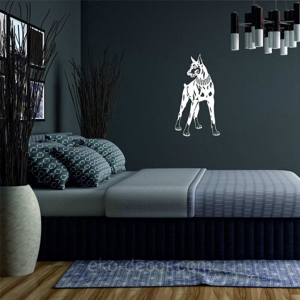 Декоративне настінне Панно «Доберман», Декор на стіну 50*27 см, Білий Київ - фото 3