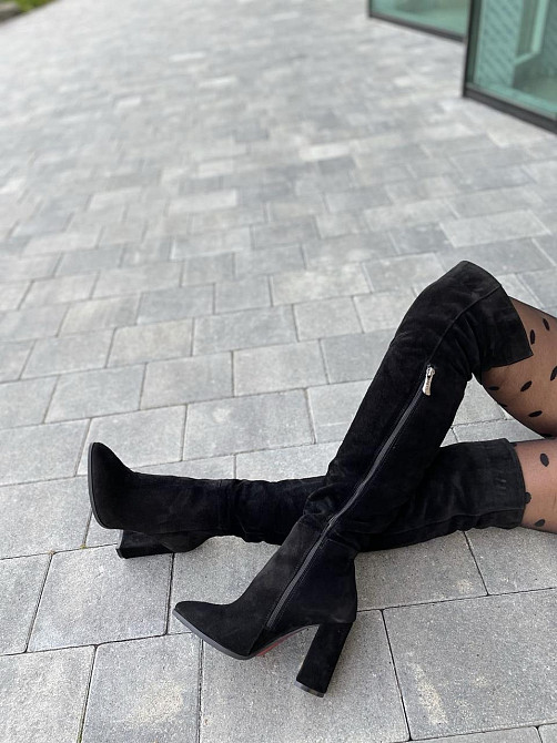 Nivelle Ботфорти жіночі NIVELLE 5154/48 чорні (зима євро-хутро, замша натуральна) (2860) 38 Коломия - фото 1