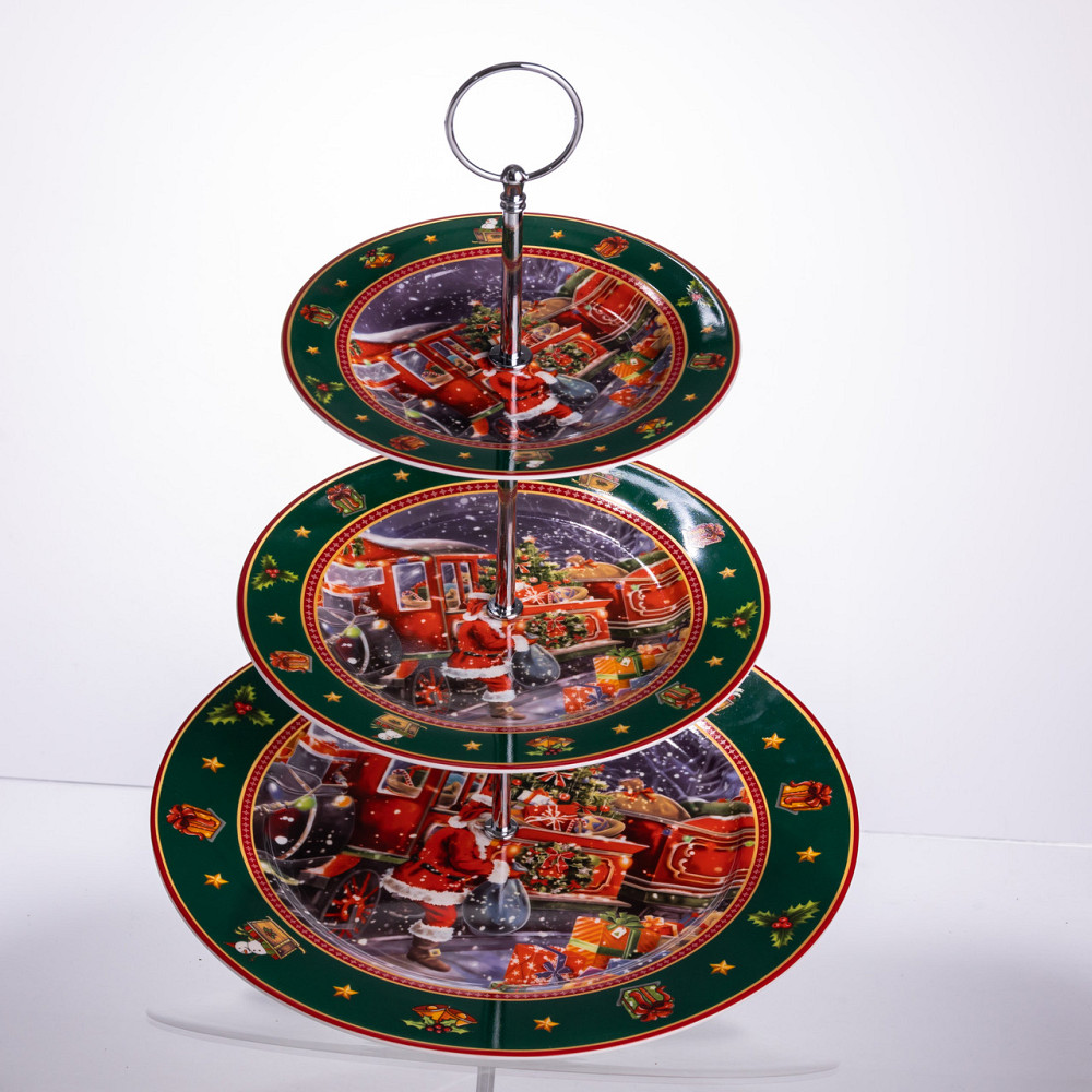 Yiwu Фруктовниця на 3 яруси Santa новорічна фуршетна HP-SDHK-9 Коломия - фото 4
