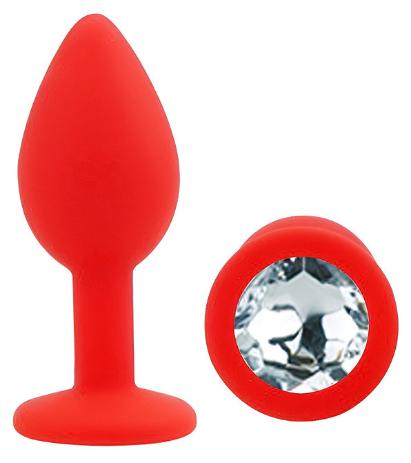 Силіконова анальна пробка EGZO - Silicone Red Round Plug Clear, size S Sex Aura Київ - фото 2