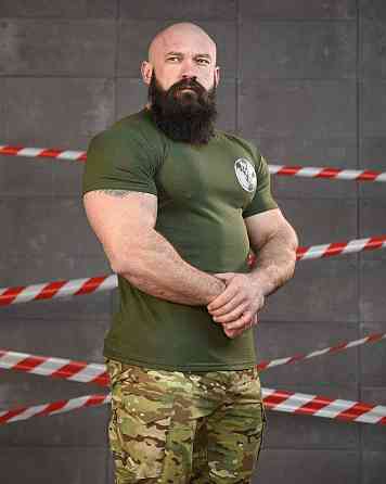 Тактична ХЛОПКОВА футболка NECRONIMICON хастлер олива НП5203 Одеса