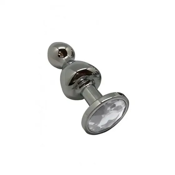 Металева анальна пробка Wooomy Lollypop Double Ball Metal Plug S, діаметр 2,8 см, довжина 8,5 см Львів