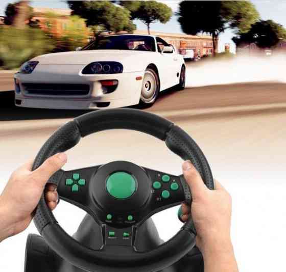 Гоночний кермо Vibration Steering Wheel ps2 ps3 pc USB мультимедійний 3 в 1 Вінниця